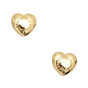 Marc Jacobs gold hearted stud earrings